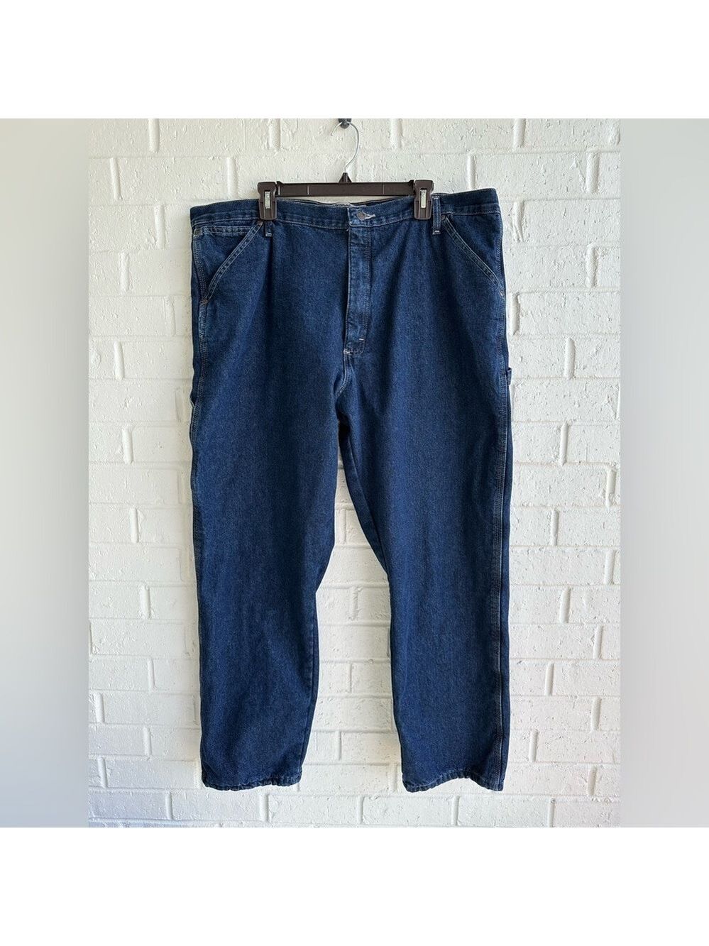 Wrangler Authentics Men’s Fleece Lined Carpenter Pant Dark indigo Size 42x32